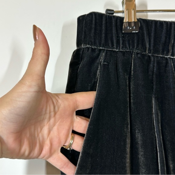 Ann Taylor Medium M Gray Velour Elastic Waistband Pants Pockets - Picture 2 of 12